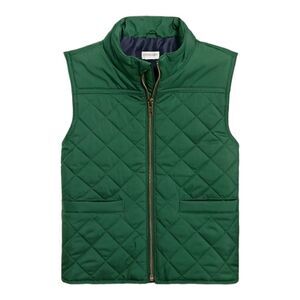 J Crew Crewcuts Pine Green Quilted Puffer Walker Vest Boys sz XXL NWT
